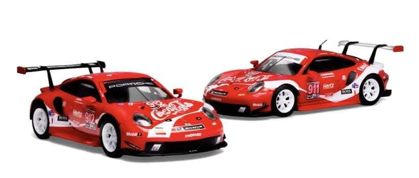 SPARKY 1/64 Porsche 911 RSR 2019 Coca-Cola #911 #912 Petit Lemans Car Set