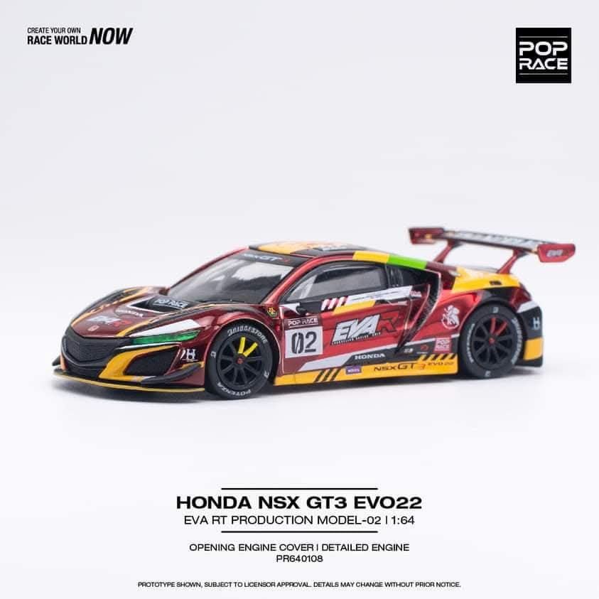 POPRACE 1/64 Honda NSX GT3 EVO22 EVA RT Production Model-02